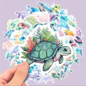 50pcs Turtle Graffiti Stickers For  Phones, Computers, Suitcases And Notebooks